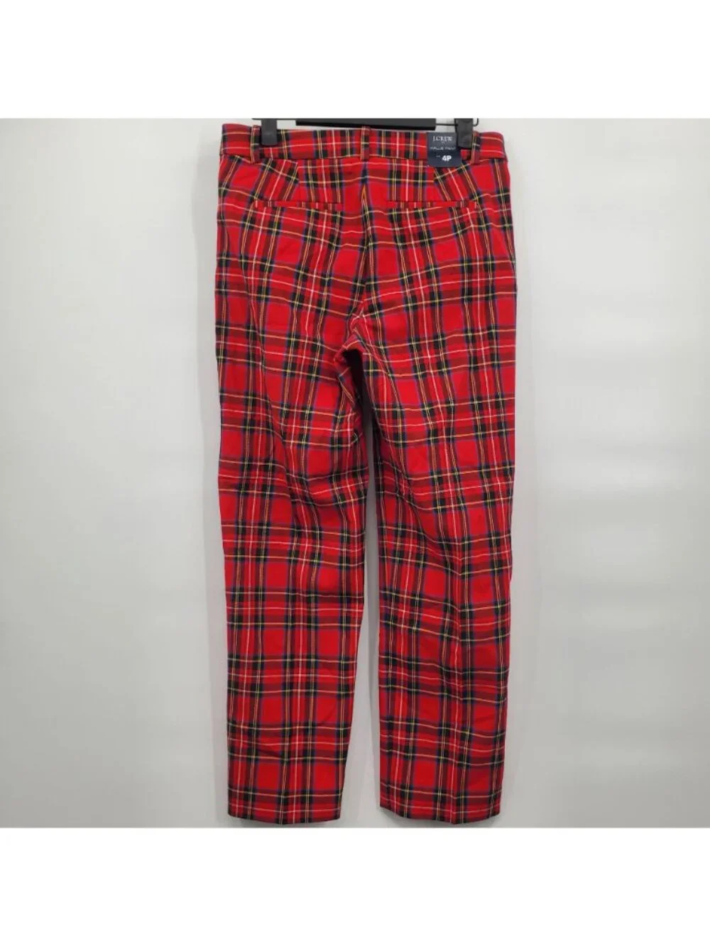 J. Crew Kallie Red Tartan Plaid High Rise Straight Ankle Pants Size 4P NWT